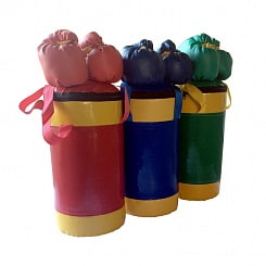 Детский боксерский набор №2: мешок боксерский 5 кг, перчатки, трос, зелено/желтый (Romana, СГ000000032)