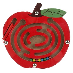 Деревянная игра-лабиринт магнитная Фрукты-ягоды, 15 см, разные цвета (Буратино, G0121) (ассортимент) - миниатюра