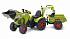 Трактор-экскаватор педальный с прицепом зеленый, 225 см.  - миниатюра №1