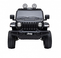 Электромобиль Джип Jeep Rubicon, черный, свет и звук (ToyLand, DK-JWR555_черный) - миниатюра