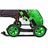 Санки-коляска Snow Galaxy - City-2-1 - Совушки на зеленом, на больших надувных колесах, сумка, варежки  - миниатюра №8