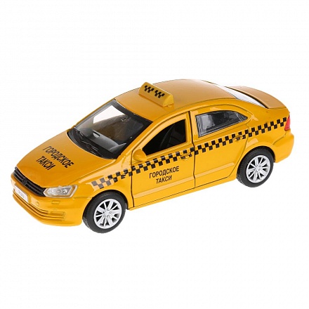 Металлическая инерционная модель – VW Polo Такси, 12 см 