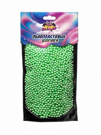 Наполнение для слайма Slimer Пенопластовые шарики, 4 мм, зеленый, пастель 