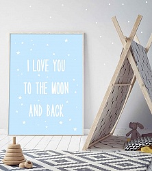 Постер - Люблю тебя до луны и обратно!, размер А4 (Астел Медиа, 0060A4) (ассортимент) - миниатюра