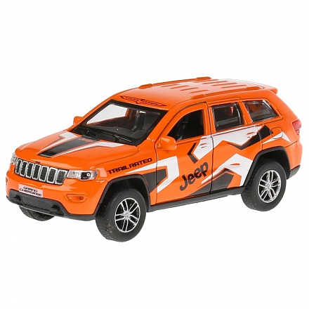 Машина металлическая Jeep Grand Cherokee спорт, инерционная, цвет – оранжевый, 12 см 