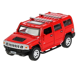 Машина Hummer H2 12 см красная двери открываются металлическая инерционная (Технопарк, HUM2-12-RD) - миниатюра