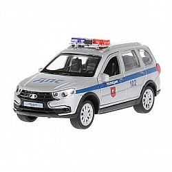 Модель Полиция Lada Granta Cross 2019 12 см двери и багажник открываются металлическая (Технопарк, GRANTACRS-12SLPOL-SR) - миниатюра