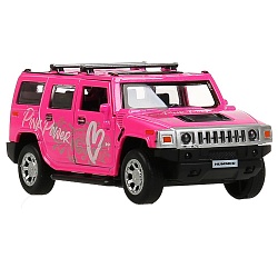 Машина Hummer H2 Спорт 12 см розовая двери и багажник открываются металлическая инерционная (Технопарк, HUM2-12SRT-PK) - миниатюра