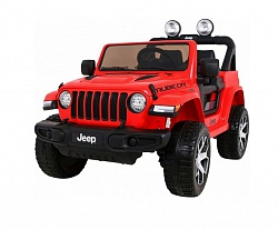 Электромобиль Джип Jeep Rubicon, красный, свет и звук (ToyLand, DK-JWR555_красный) - миниатюра
