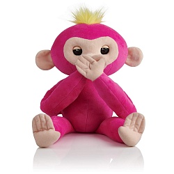 Интерактивная мягкая игрушка Fingerlings – Обезьянка-обнимашка, розовая (WowWee, 3532) - миниатюра