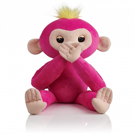 Интерактивная мягкая игрушка Fingerlings – Обезьянка-обнимашка, розовая 