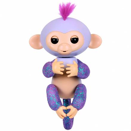 Интерактивная обезьянка Fingerlings – Кики, светло-пурпурная, 12 см, звук 