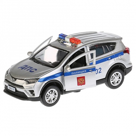 Инерционная машинка – Toyota RAV4 Полиция. Металл, 12 см, свет и звук 