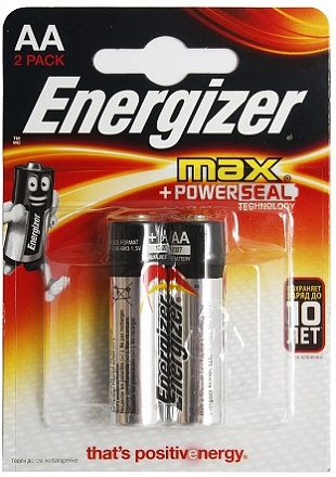 Батарейки Energizer Max PowerSeal, типоразмер АА LR-6, пальчиковые, 2 штуки