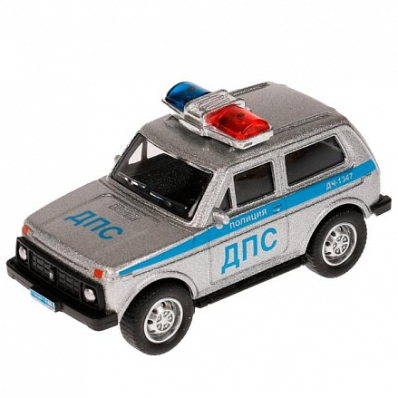 Машина Полиция Lada 4x4 10 см инерционная металлическая 