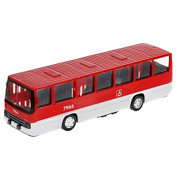 Модель Рейсовый автобус 17 см двери открываются инерционная металлическая (Технопарк, IKABUS-17-RDWH) - миниатюра
