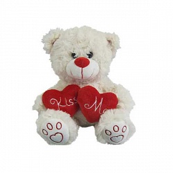 Игрушка мягкая - Медведь белый с сердцем Kiss me, 18 см (Abtoys, M5068) - миниатюра