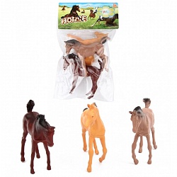 Набор из 3 фигурок лошадок (Junfa Toys, Y231) - миниатюра