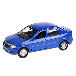 Металлическая инерционная машина - Renault Logan, синий, длина 12 см (Технопарк, LOGAN-BU) - миниатюра