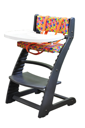 Растущий стул Praktikk, цвет - Графитовый + комплект для кормления 
