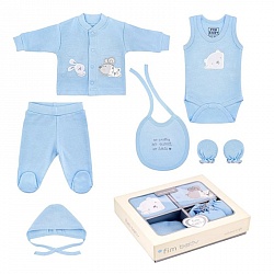 Набор одежды для детей Fimbaby 200077 от 0 до 6 мес., 6 предметов, 56 размер, синий (Fimbaby, 200077_4) - миниатюра