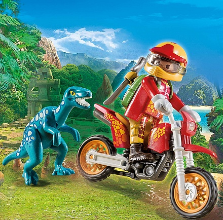 Игровой набор из серии Динозавры: Гоночный мотоцикл с ящером 