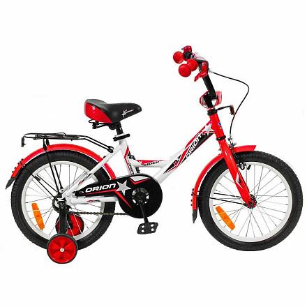 Двухколесный велосипед Lider Orion диаметр колес 16 дюймов, белый/красный 