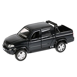 Пикап Uaz Pickup, черный, 12 см, открываются двери, инерционный механизм (Технопарк, PICKUP-BK) - миниатюра