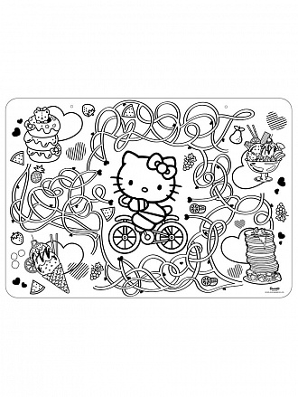 Коврик-раскраска маленький - Hello Kitty, размер 48 х 33,5 см 