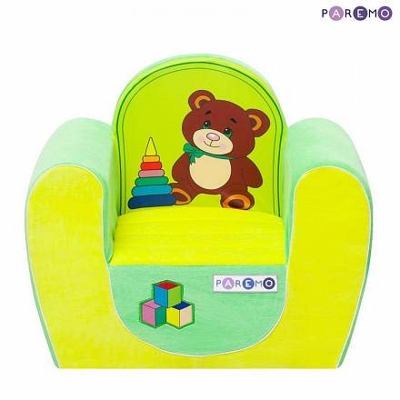 Детское кресло Медвежонок, желто-салатовое 
