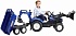 Трактор-экскаватор педальный с ковшом и прицепом синий 220 см  - миниатюра №4