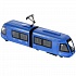 Модель Травмвай с резинкой 30 см свет-звук двери открываются пластиковая синий  - миниатюра №2