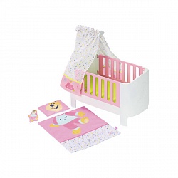 Кроватка для кукол Baby born, с балдахином и постельным бельем (Zapf Creation, 827-420) - миниатюра