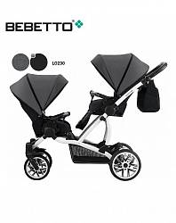 Детская прогулочная коляска  для двойни Bebetto 42 Sport - шасси белая/BIA - lo230 (Bebetto, WB137_LO230) - миниатюра