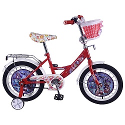 Велосипед детский 16' Enchantimals a-тип со звонком, корзиной, багажником и страховочными колесами коралловый с белым (Enchantimals, ST16074-A) - миниатюра