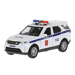 Машина металлическая Land Rover Discovery Полиция 12 см, открываются двери, инерция, белая (Технопарк, DISCOVERY-12POL-WH) - миниатюра