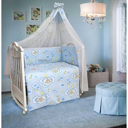 Бампер в кроватку – Сладкий сон, голубой 