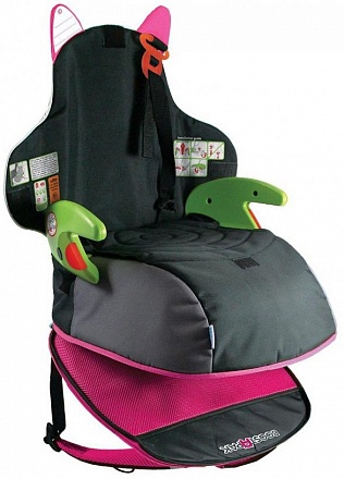 Trunki Автокресло-рюкзак с широкими лямками, черно-розовое 