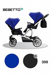 Детская прогулочная коляска Bebetto 42 Sport для двойни, шасси белая/BIA, цвет – 399 (Bebetto, WB137_399) - миниатюра