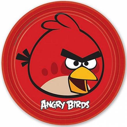 Тарелка Angry Birds, 23 см, 8 штук 