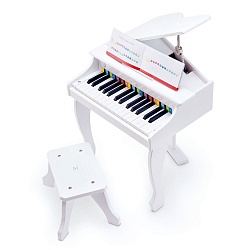 Музыкальная игрушка - Рояль Делюкс, белый (Hape, E0338_HP) - миниатюра
