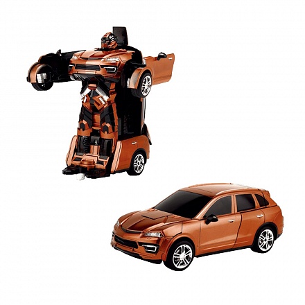 Робот на р/у трансформирующийся в машину, 30 см, оранжевый, 2,4 GHz 