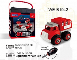 Машинка-конструктор из серии Собери сам - Пожарная машина (Junfa Toys, 1069) - миниатюра