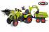 Трактор-экскаватор педальный с прицепом зеленый, 225 см.  - миниатюра №2