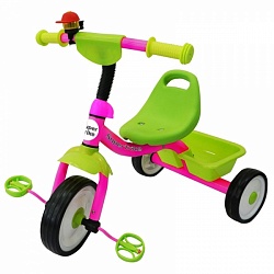 Трехколесный велосипед с корзиной розовый (Super trike, CH-011GIRL-21) - миниатюра