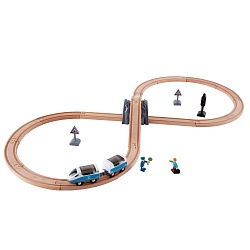 Игровой набор ж/д - Пассажирских поездов (Hape, E3729_HP) - миниатюра