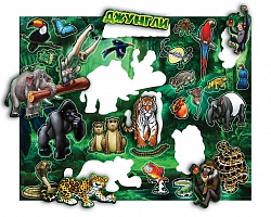 Магнитный пазл - Животный мир джунглей (Гео-Трейд, ДЖУ_МАГ) - миниатюра