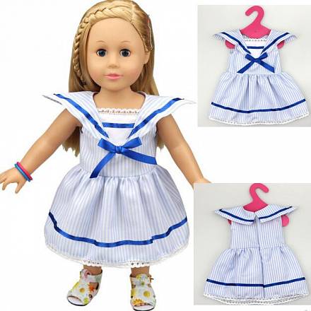 Одежда для кукол — платье белого цвета 