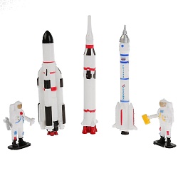 Набор моделей - Космическая экспедиция, 3 ракеты на блистере (Технопарк, 1089142-R) - миниатюра