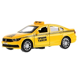 Металлическая инерционная машина Такси VW Passat, 12 см, открываются двери (Технопарк, PASSAT-T) - миниатюра